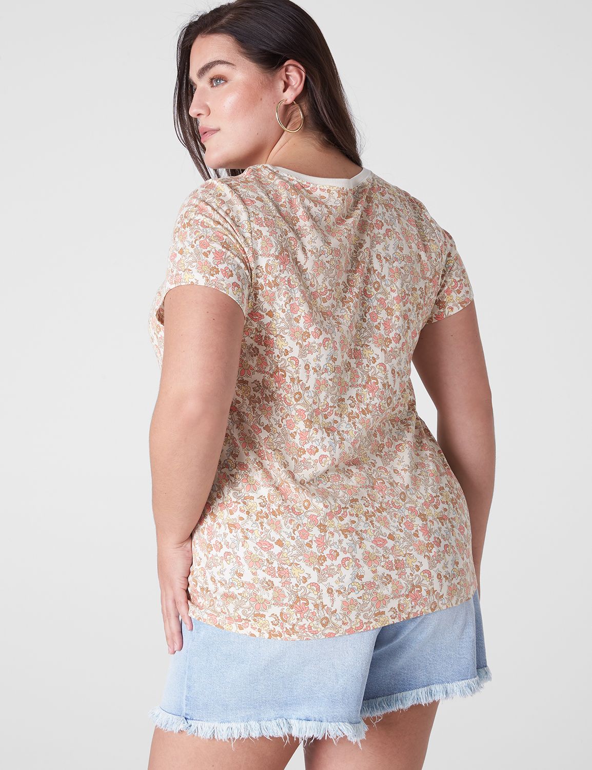Modern Short-Sleeve V-Neck Tee | LaneBryant