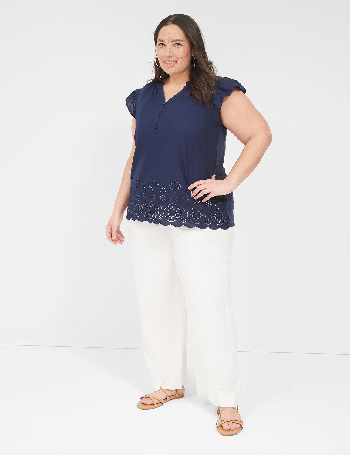 Classic Cap Flutter Sleeve Notch Ne Product Image 3