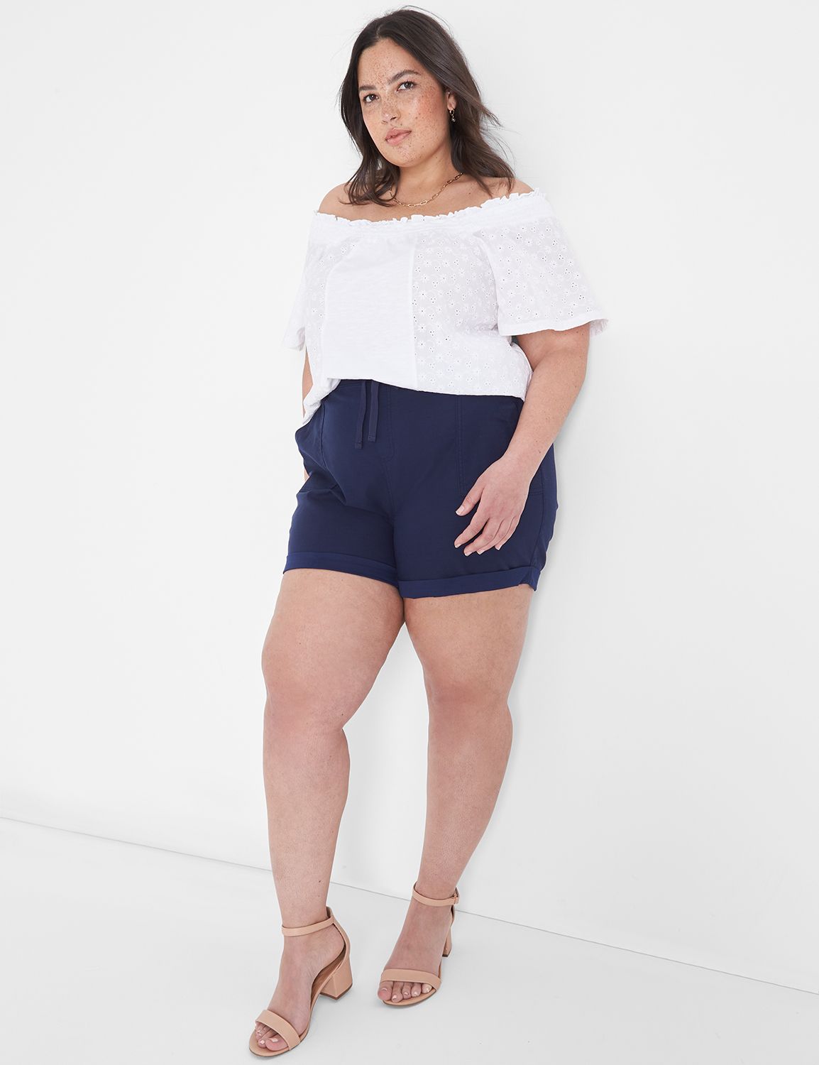 Classic Short Flutter Sleeve Square LaneBryant