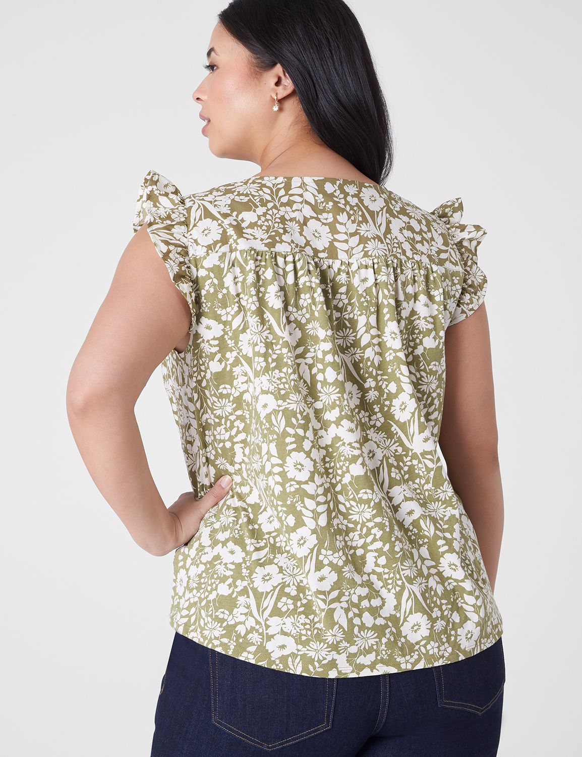 Classic Cap Flutter Sleeve V-Neck W Product Image 2