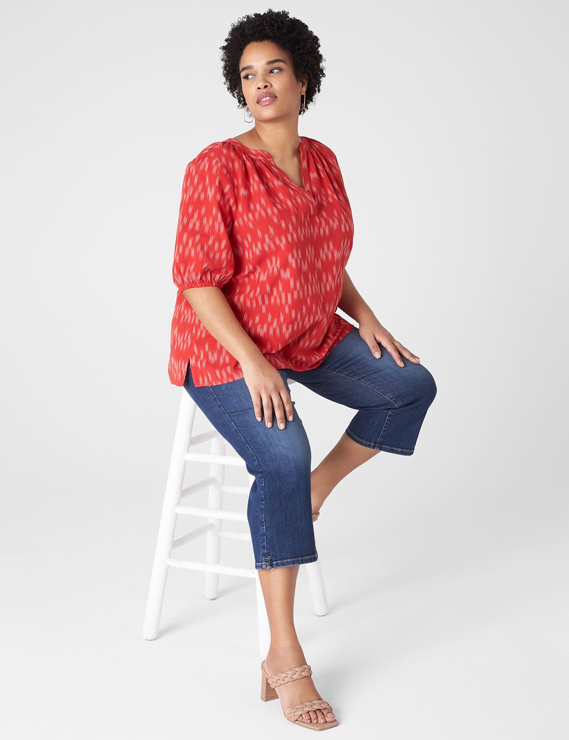 Classic Short Sleeve Popover Ikat 1 Product Image 3