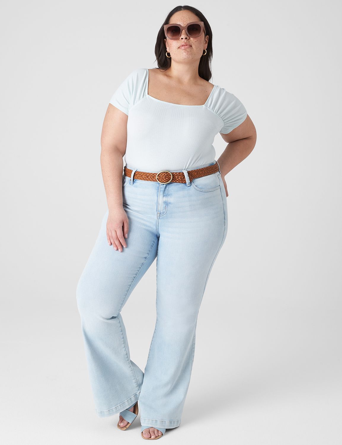 Classic Short Sleeve Square Neck Te | LaneBryant