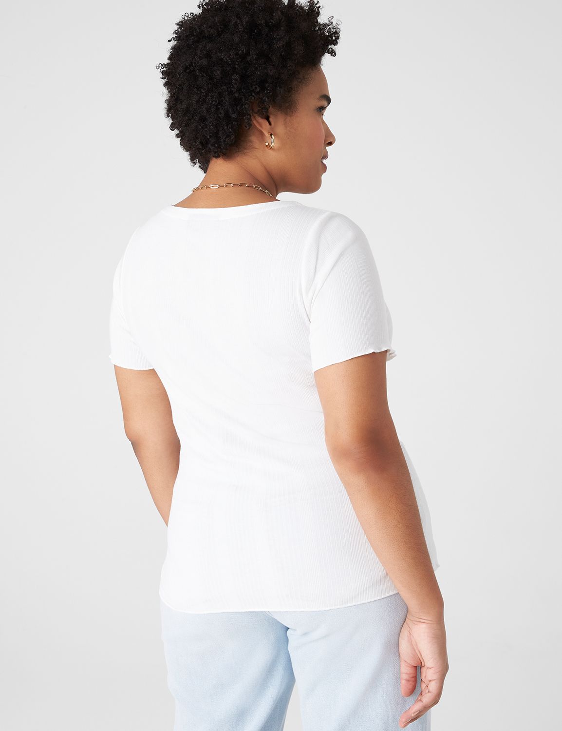 Fitted Short Sleeve Button Front De | LaneBryant