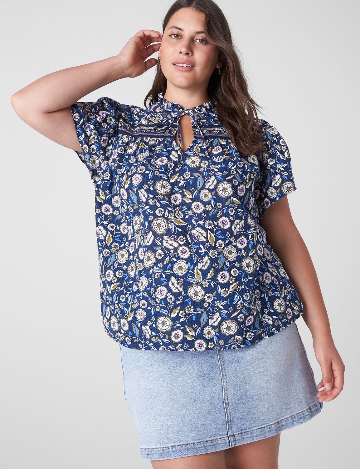 Short-Sleeve Double-Tie Top | LaneBryant