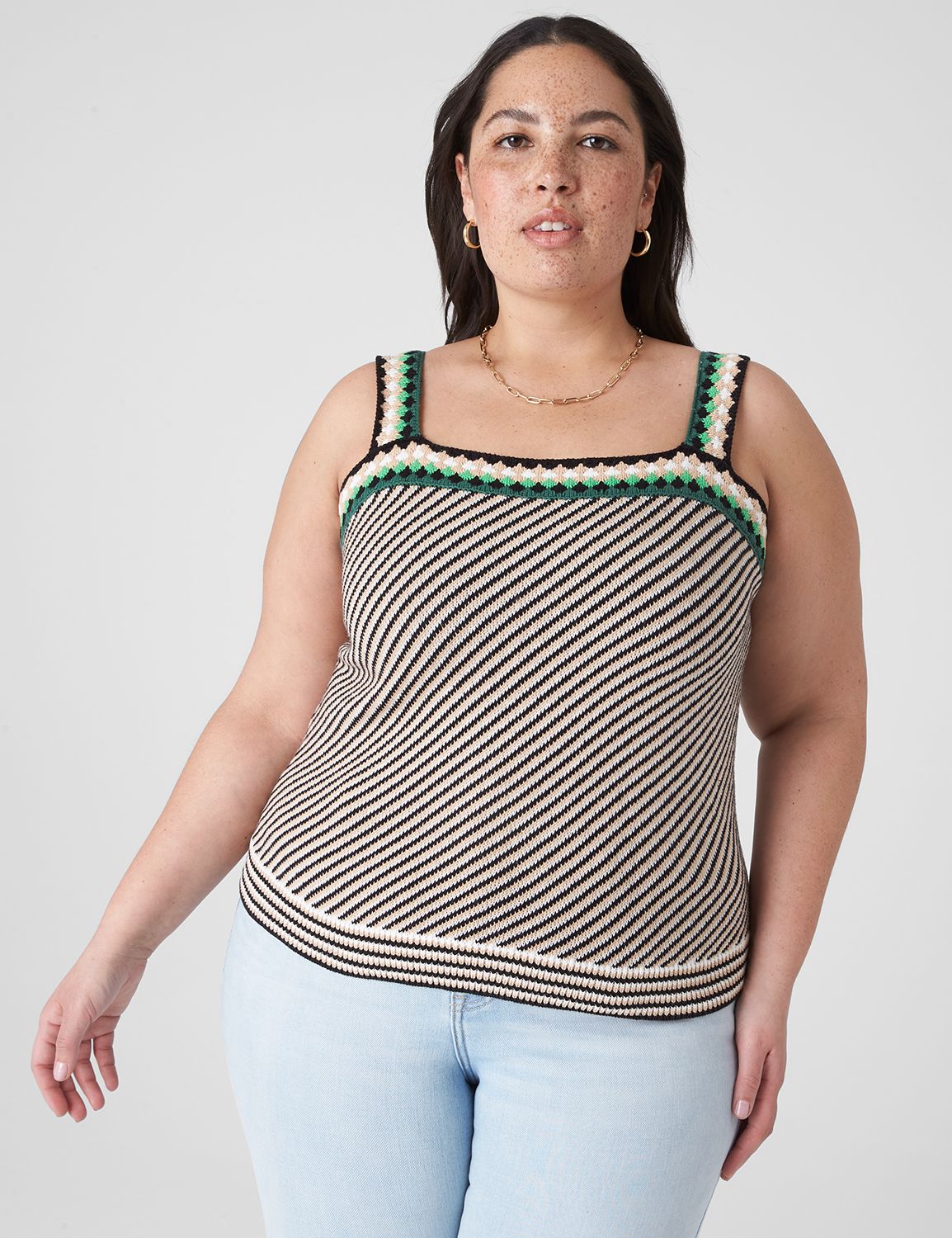 Oakland Graphic Ribbed Vest Crop Top