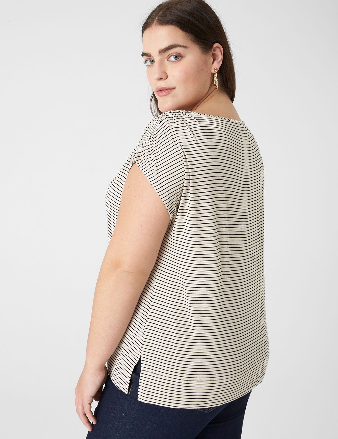 Pleated Relaxed Boat Neck Top