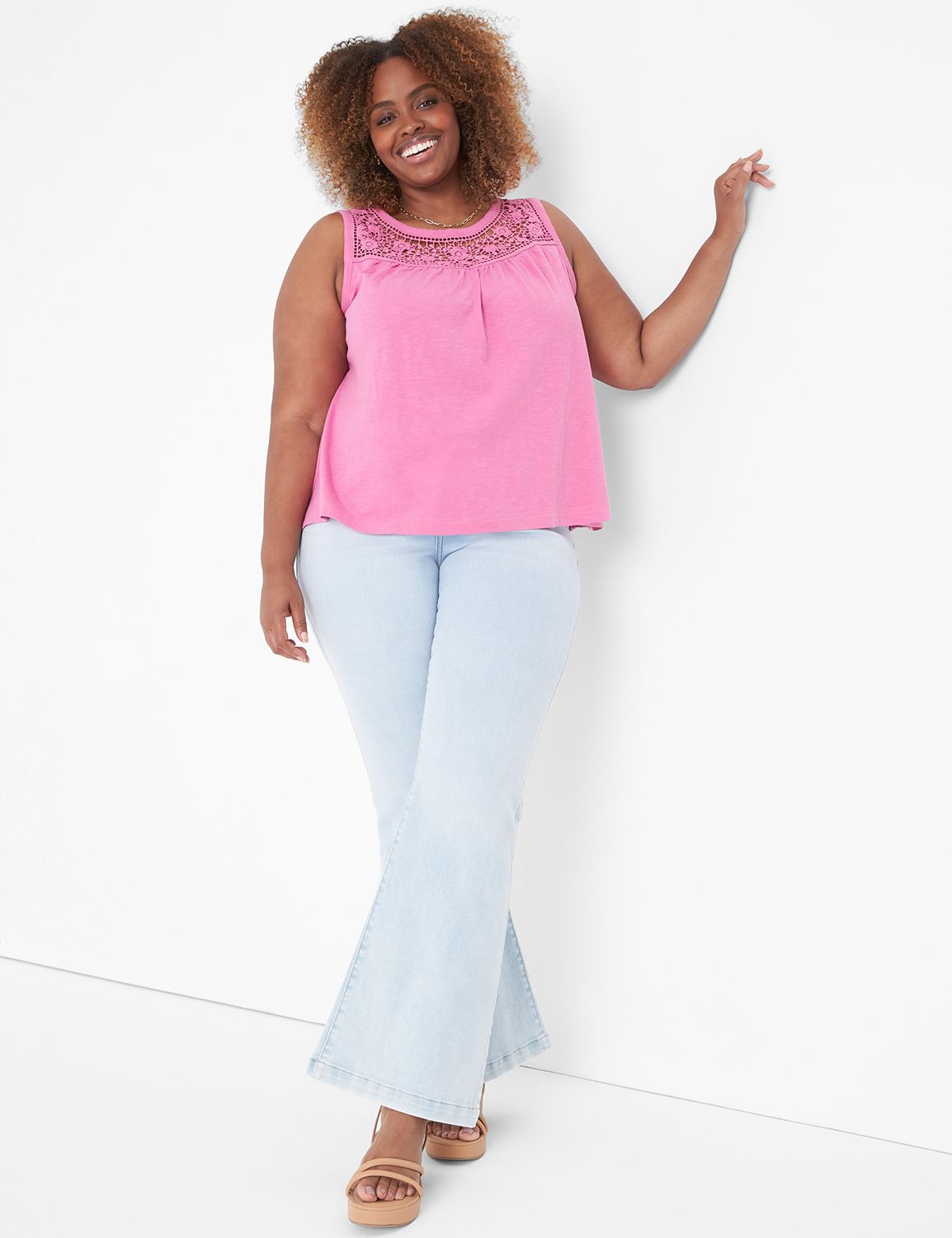 トップス mdk Swing Crew Neck Knit Tank Top With | LaneBryant