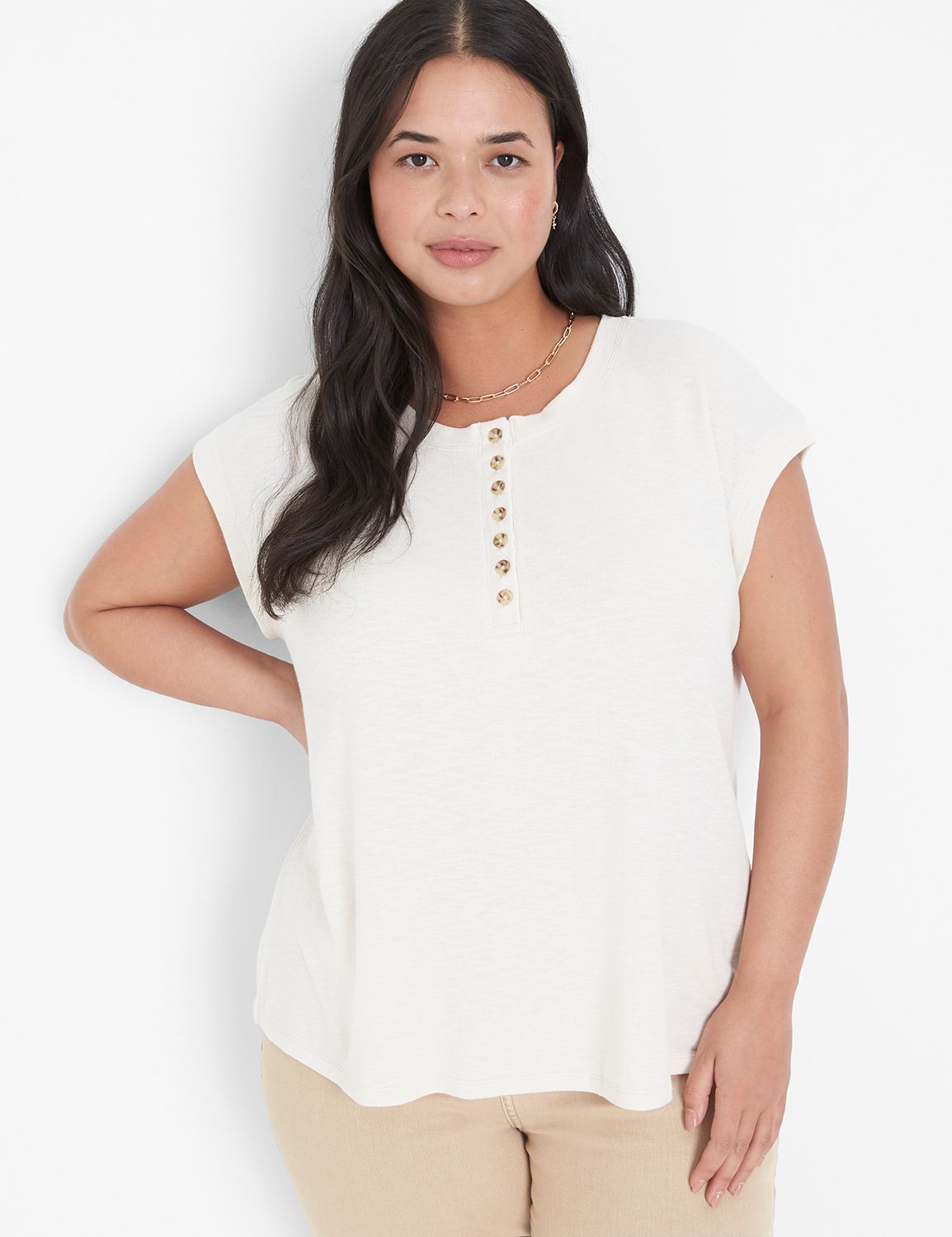 Lane bryant white store blouse