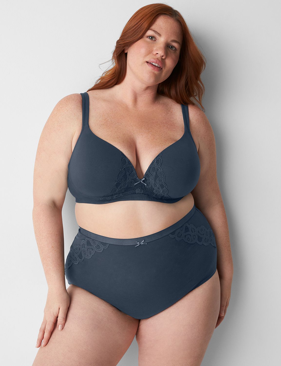 Cotton Boost Plunge NW Lace Trim 11 Product Image 1