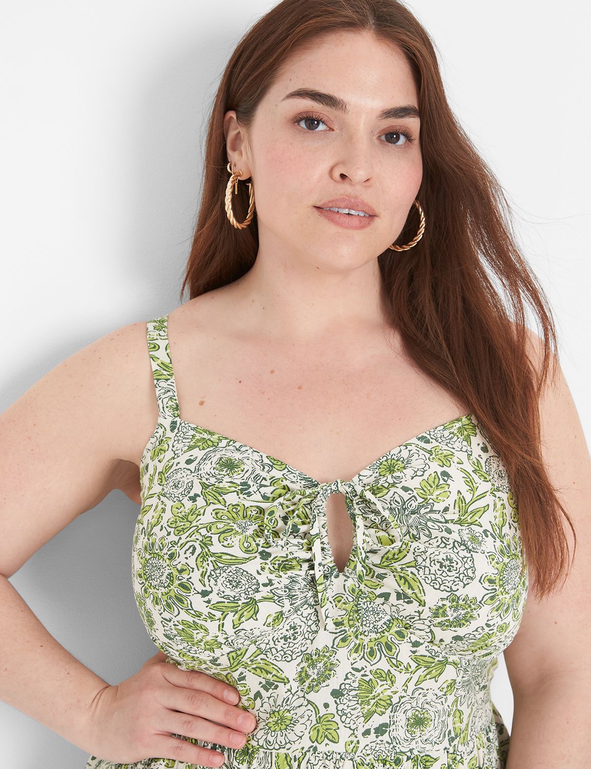 Sleeveless Tie Front Bustier Top Mi LaneBryant