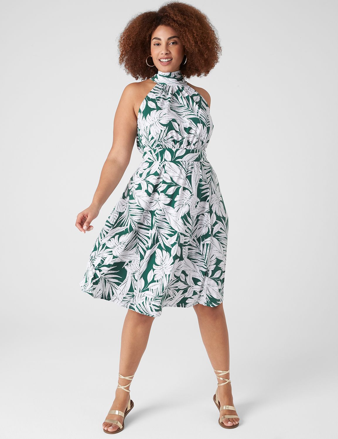 Halter Tie Neck A Line Dress LaneBryant