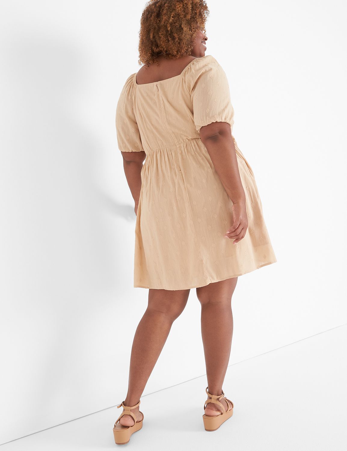 Puff Sleeve Square Neck Dress LSN0009