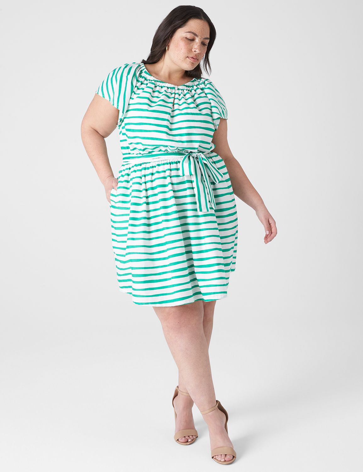 cap raglan sleeve ruched fit and fl Product Image 1