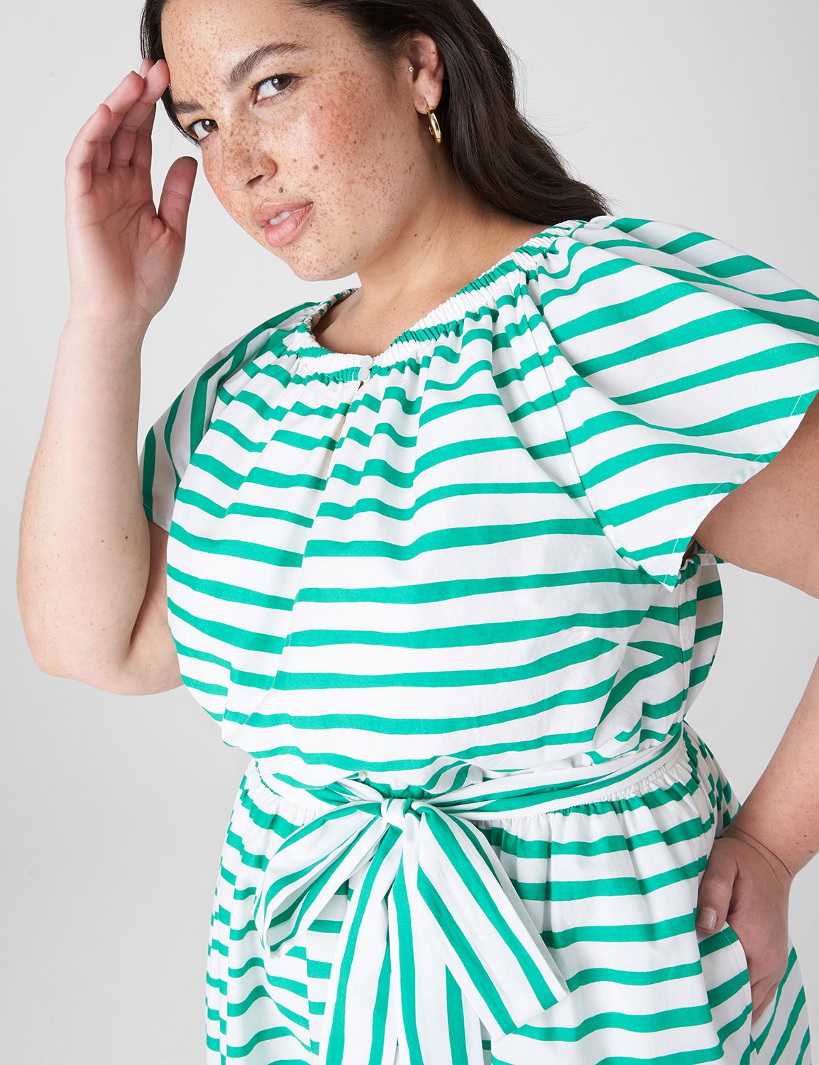 cap raglan sleeve ruched fit and fl Product Image 3