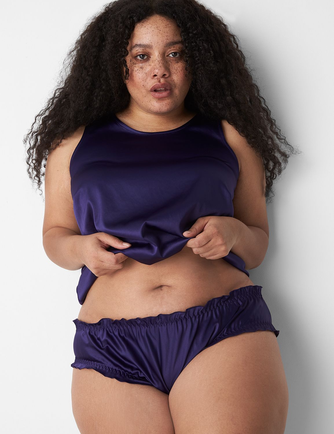Satin Ruffle Sleep Hipster 1136516 Product Image 1
