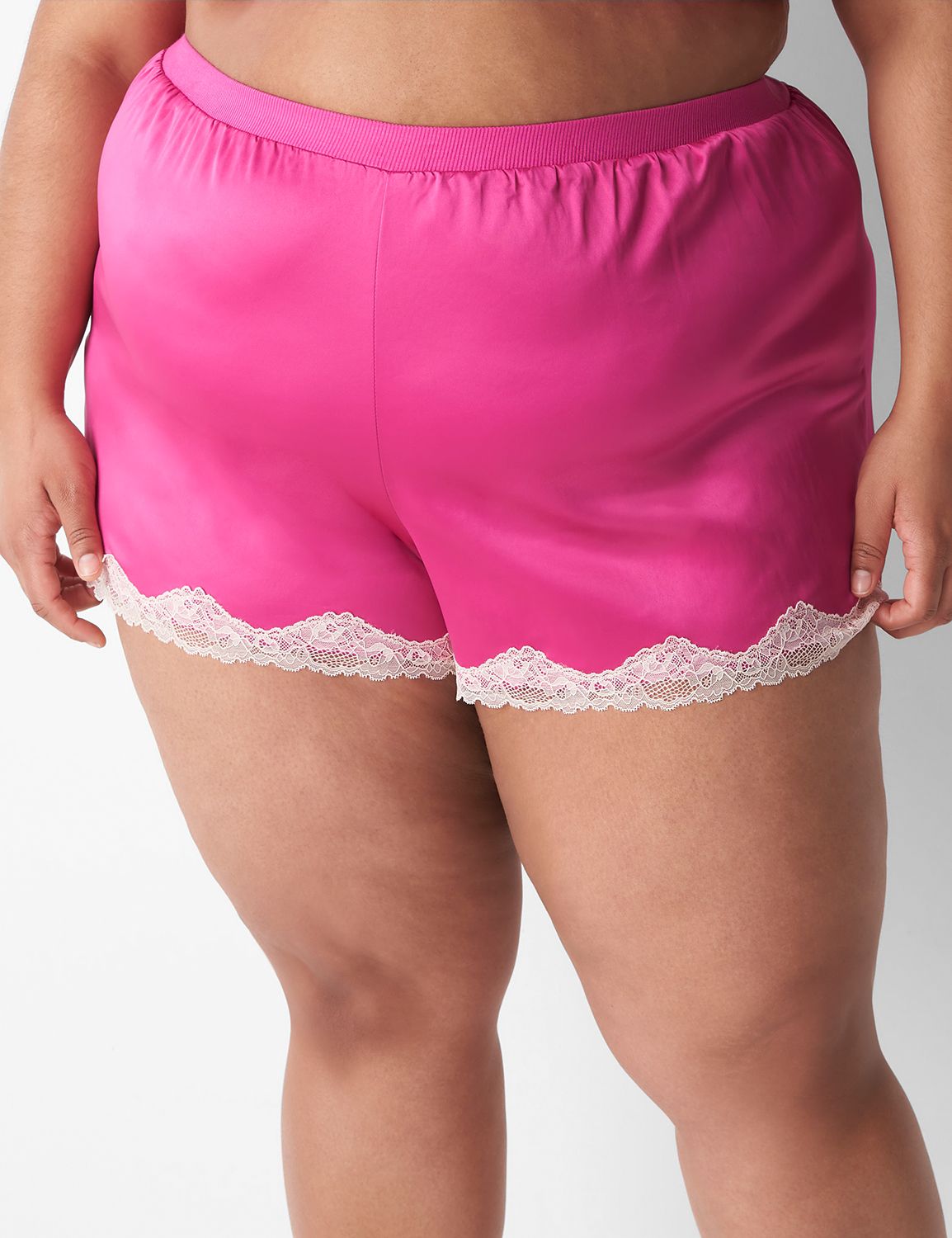 Satin Lace-Trim Sleep Short