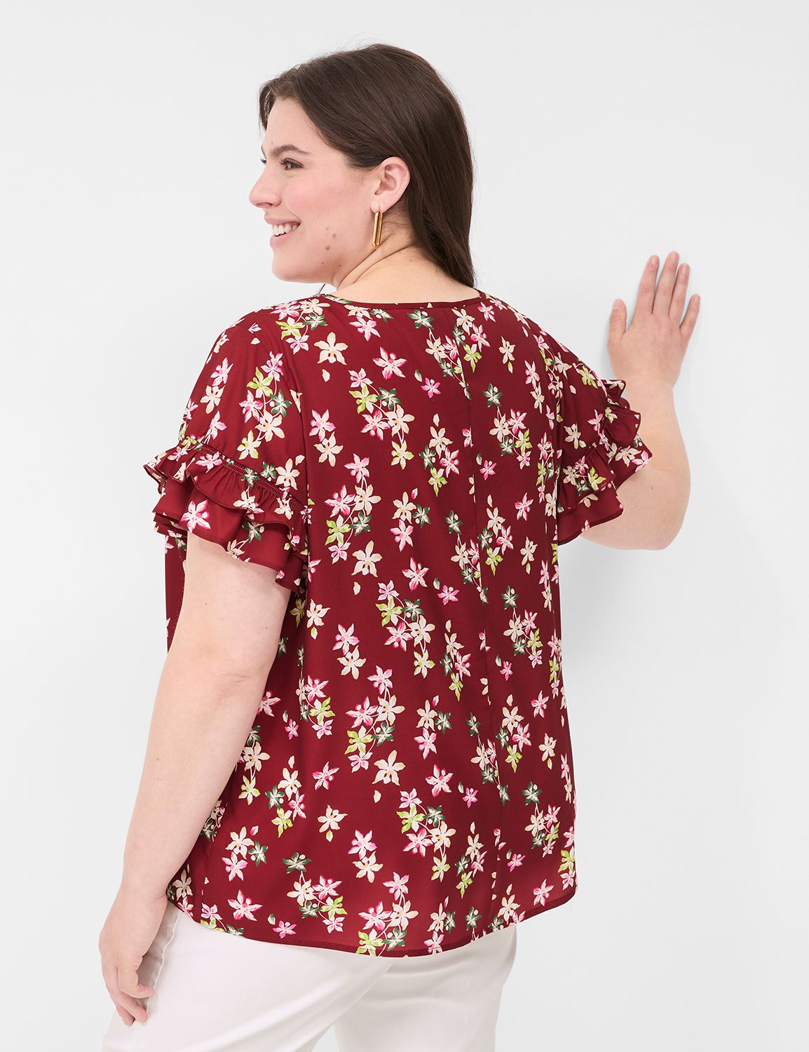 Classic Short Sleeve Flutter Crew N Product Image 2