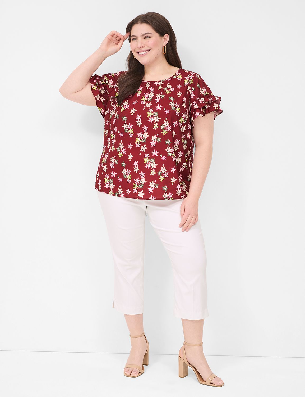 Classic Short Sleeve Flutter Crew N Product Image 3