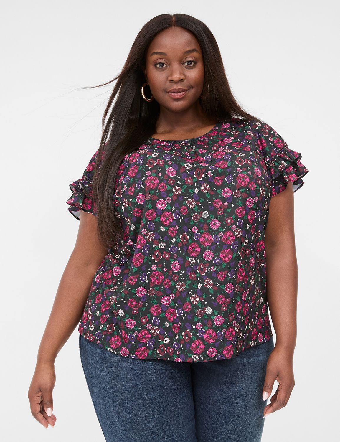 Classic Short Sleeve Flutter Crew N Product Image 1