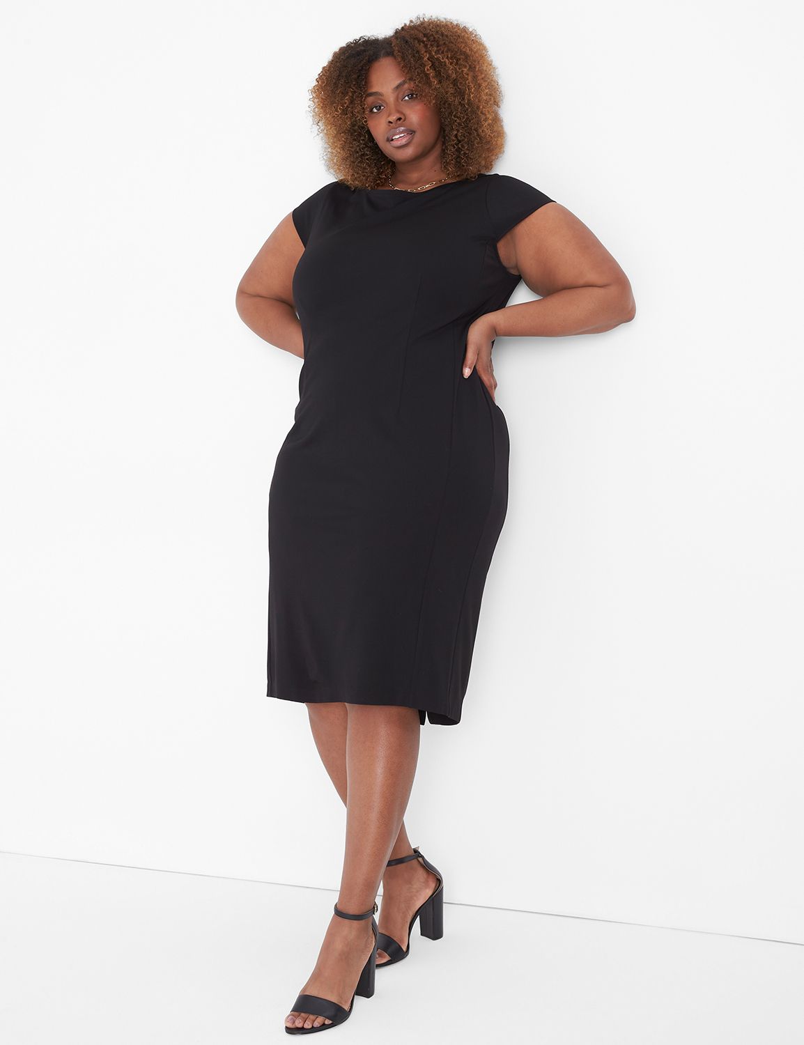 Cap Sleeve Boatneck Sheath Dress LaneBryant