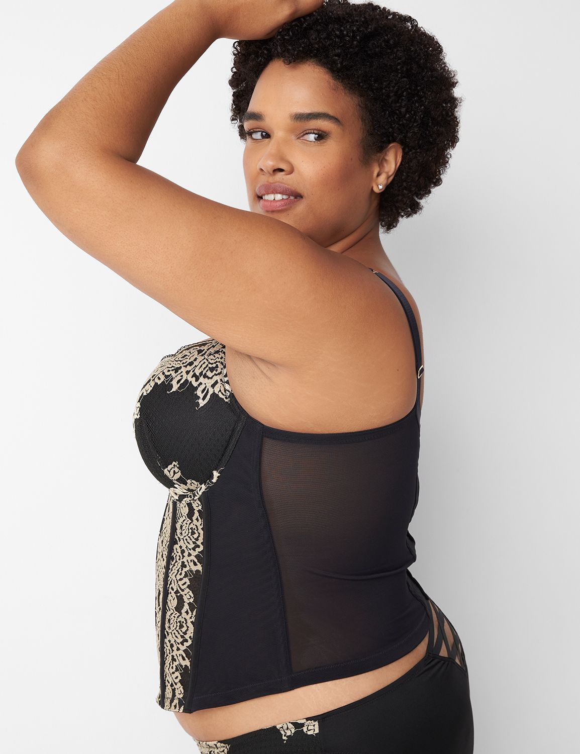Lightly Lined Lace Corset | LaneBryant