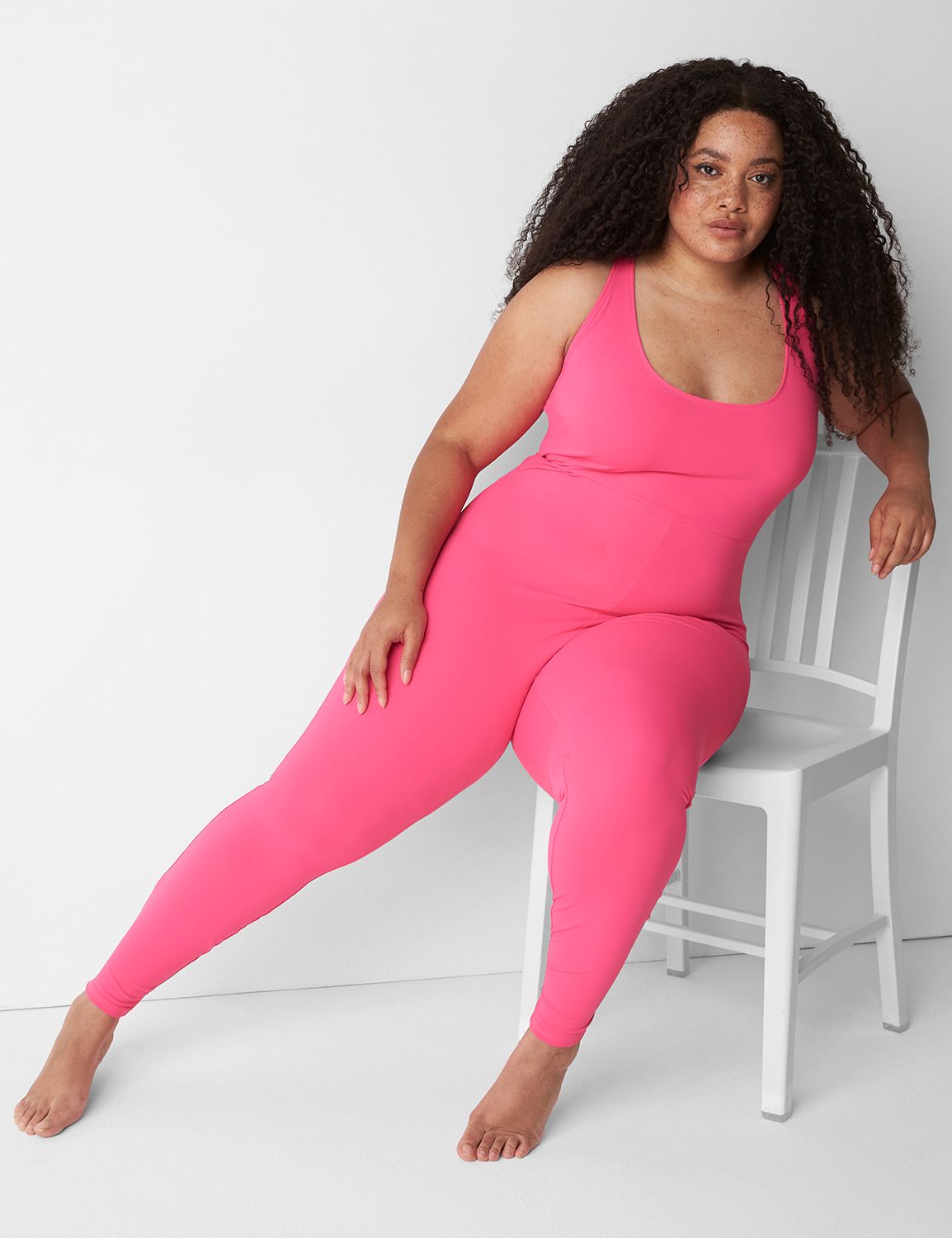 Spanx 3/4-sleeve Catsuit in Pink
