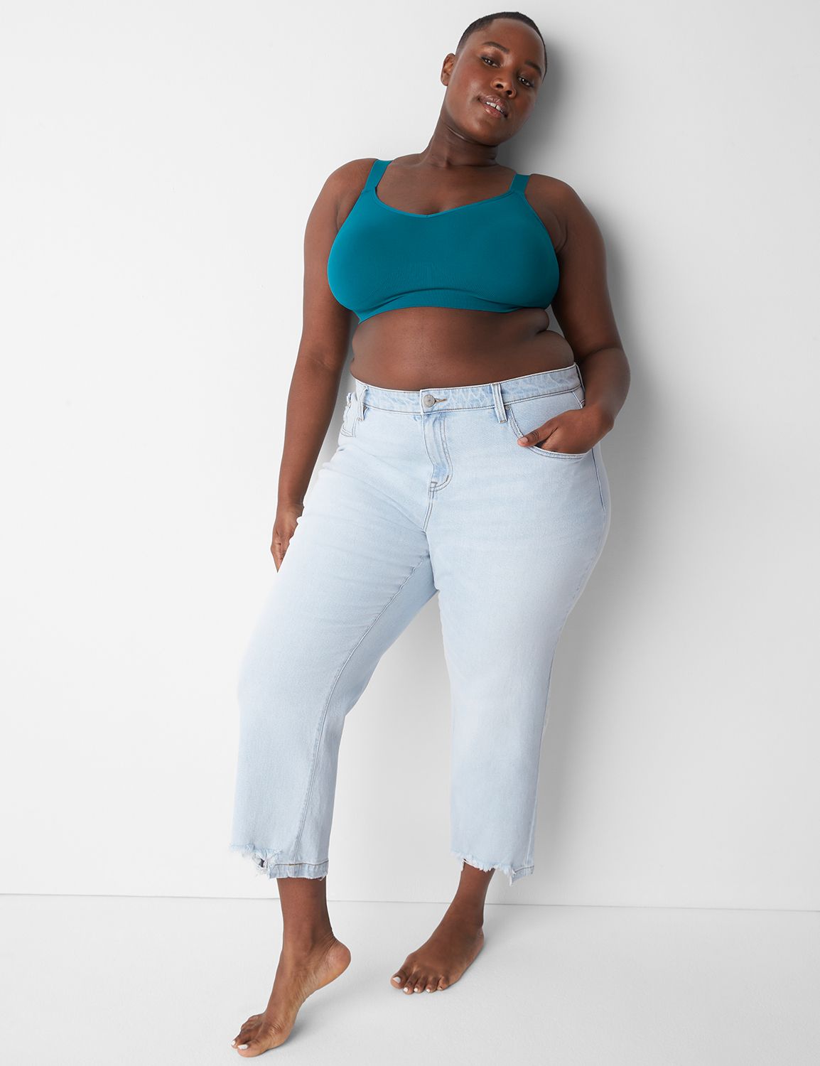 Lane Bryant Seamless Strappy Tank Bralette / Deep Lagoon