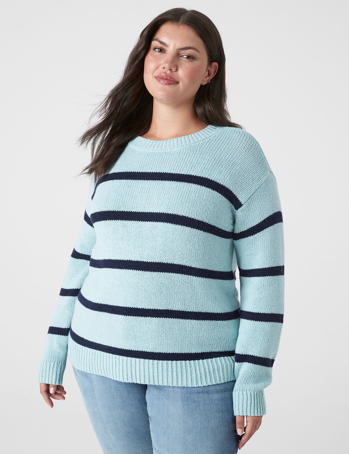 Long-Sleeve Striped Boxy Sweater