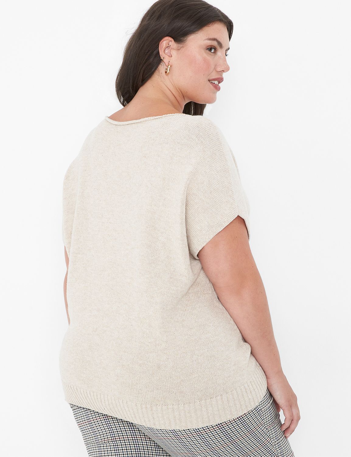 Relaxed Short Sleeve Cowl Neck Gile Product Image 2