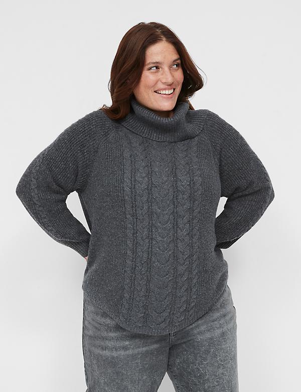 Cowlneck Cable Sweater