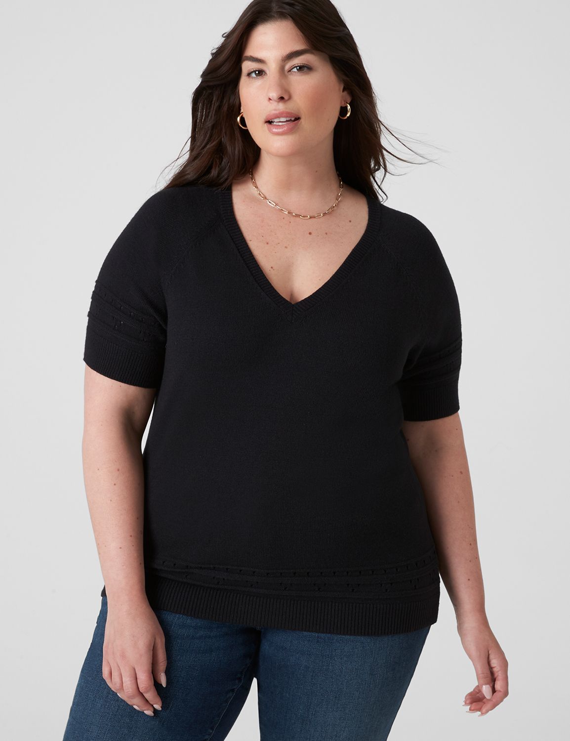 Lane bryant v neck sweater best sale