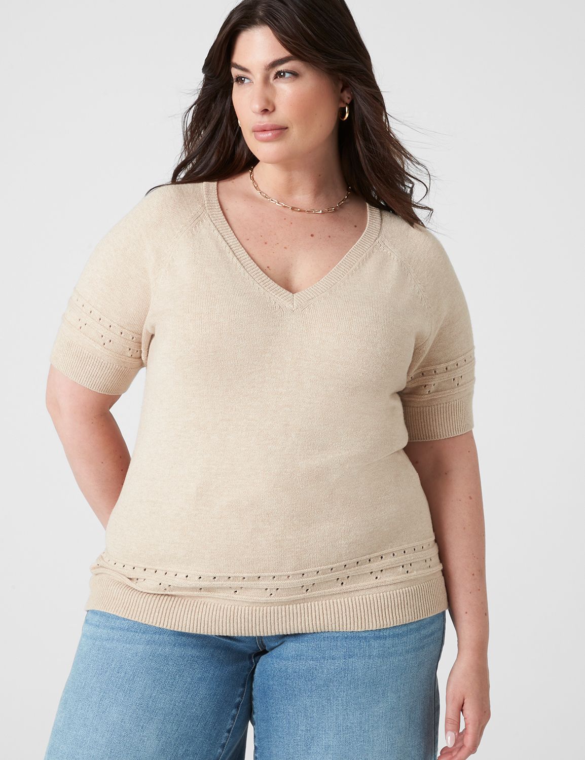 Lane bryant v neck sweater sale