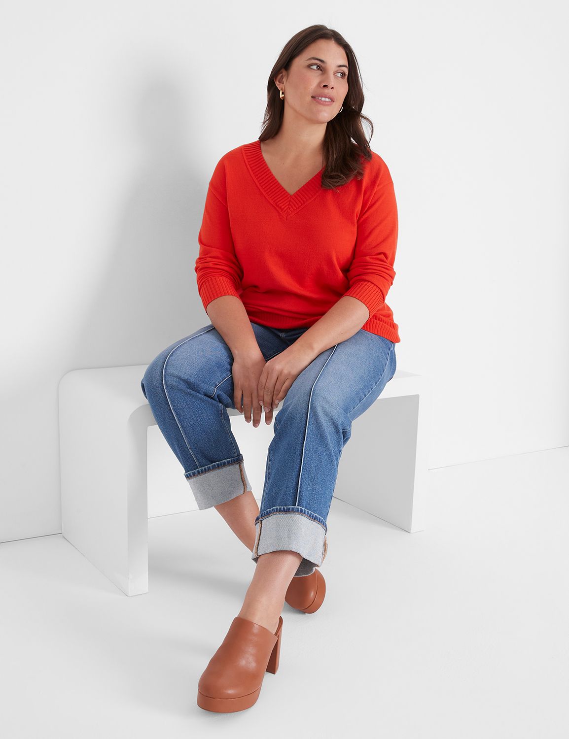 Long Sleeve V-Neck Sweater main image 0