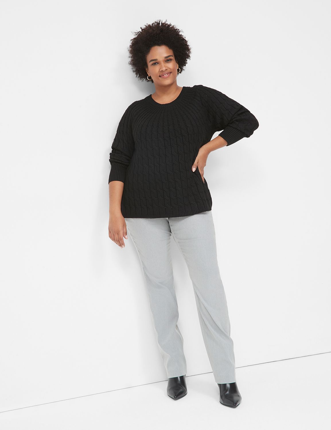 Classic Long Sleeve Round Neck Cabl Product Image 3
