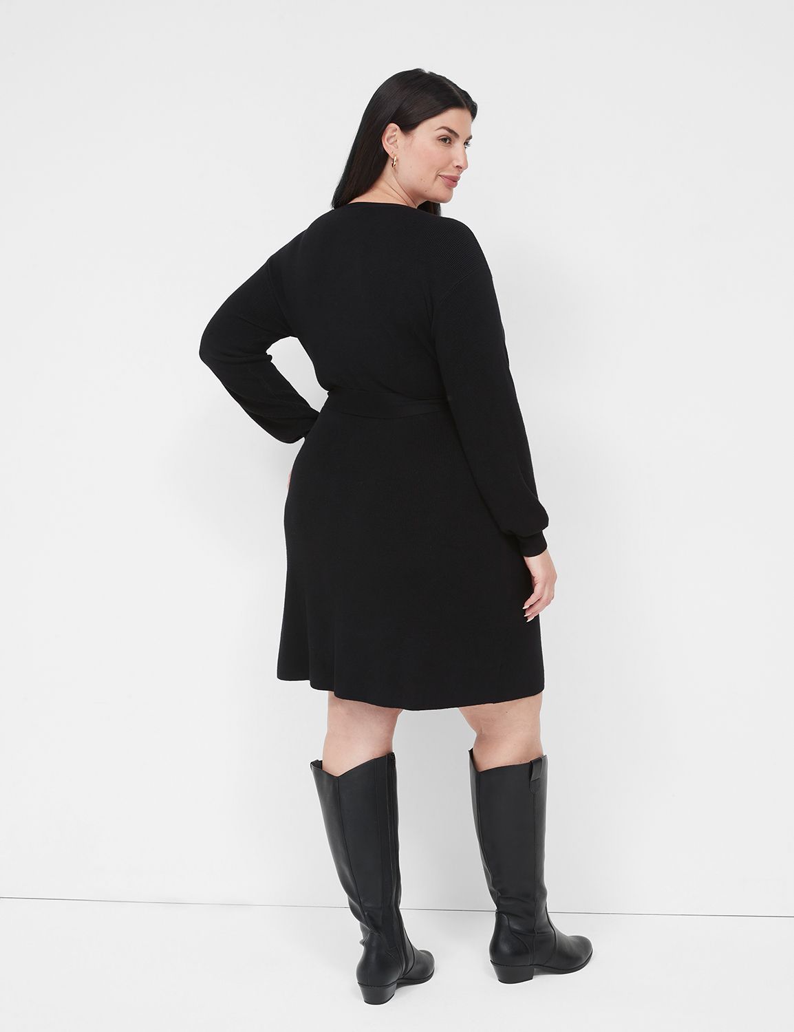 RDG Wrap cuff sleeve sweater dress Product Image 2