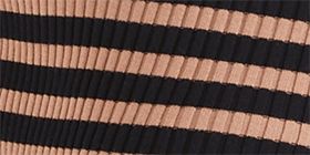 Long-Sleeve V-Neck Stripe Rib Sweater Midi Dress