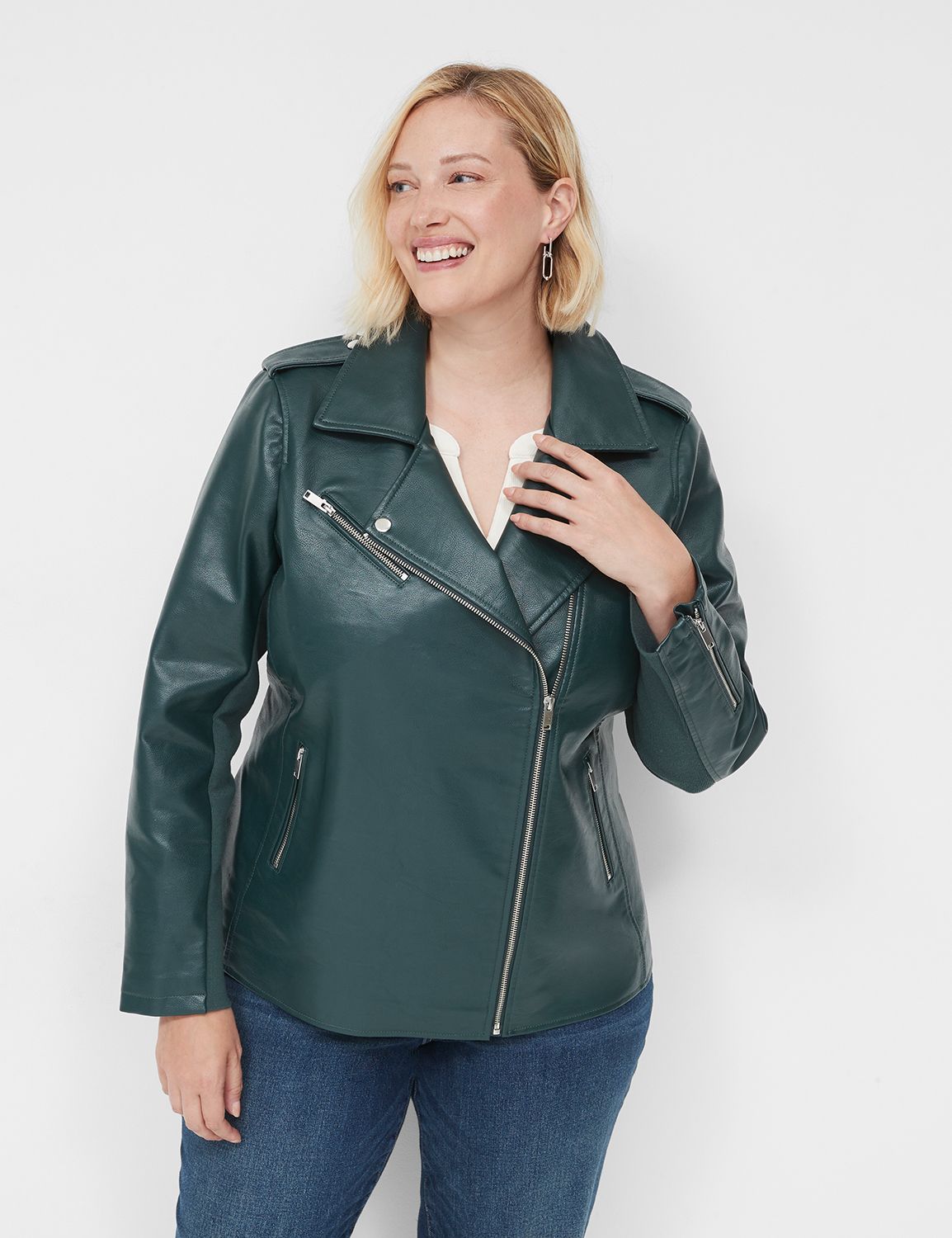 Lane bryant store faux leather jacket