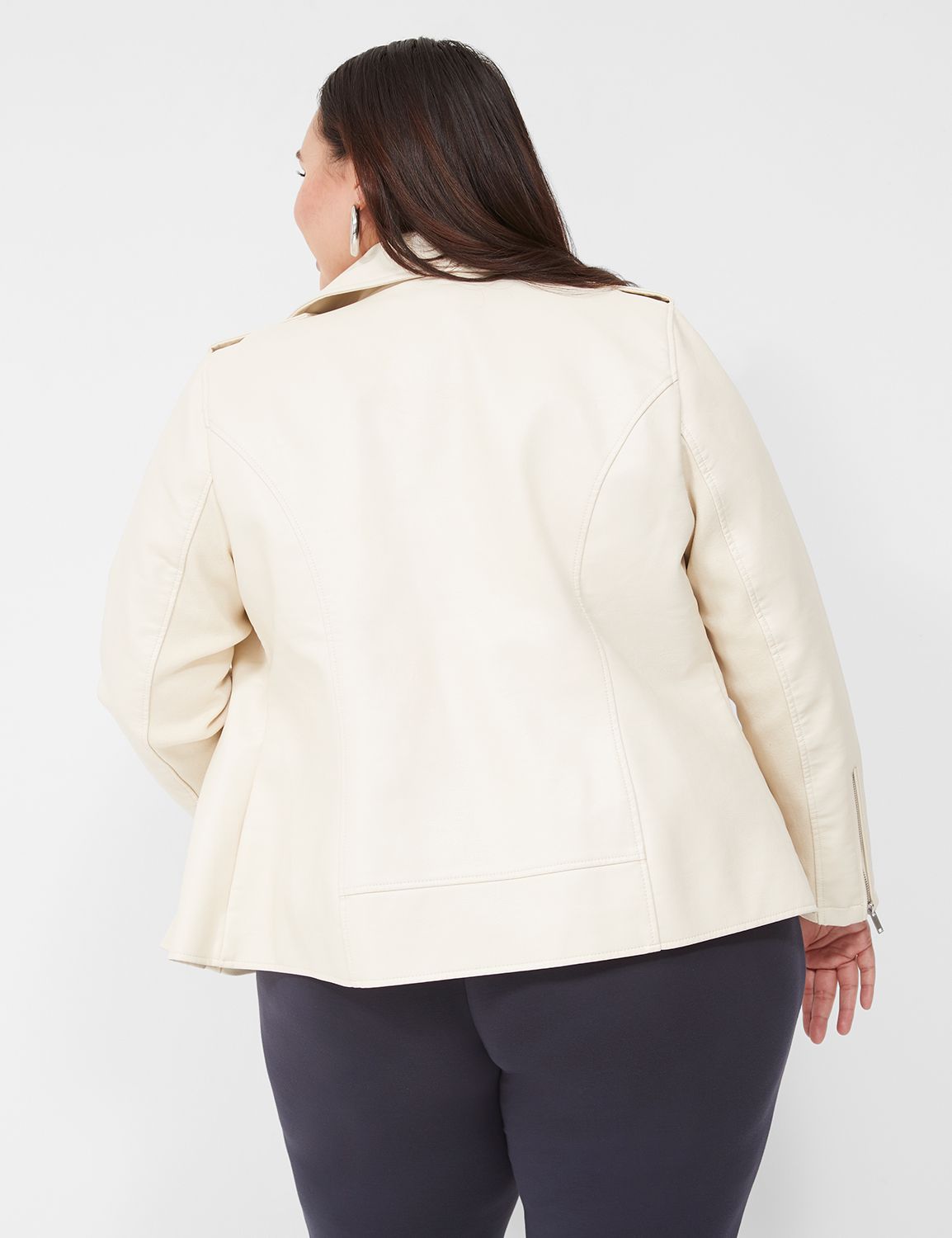 Spanx Ponte Vegan Leather Sleeve Drape Front Jacket | Dillard's