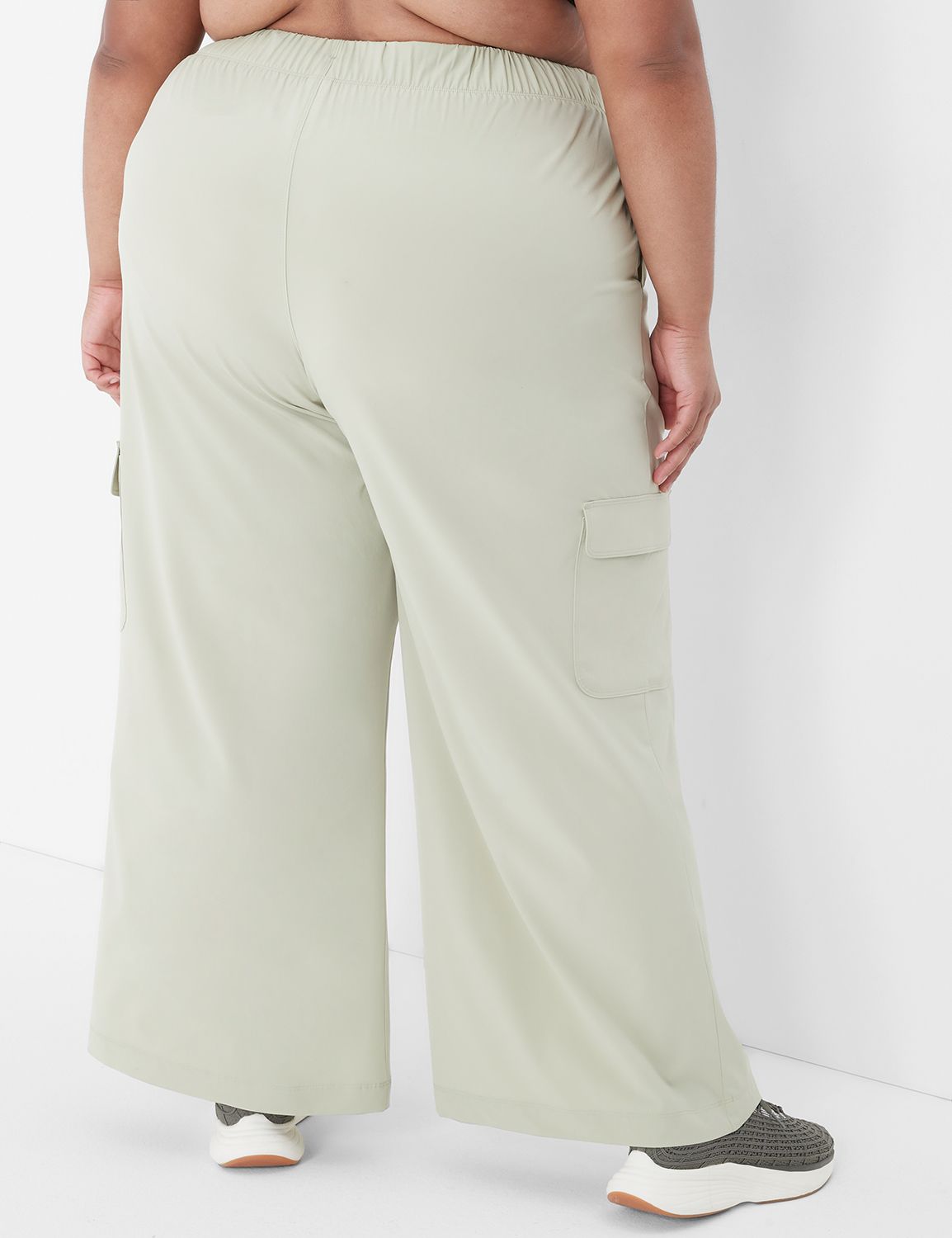 Women's Signature Cotton/TENCEL Utility Pants, Mid-Rise Wide-Leg