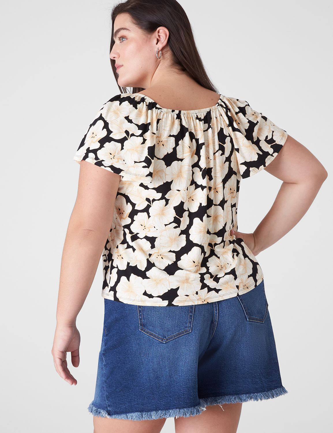 Classic Short Flutter Sleeve Scoope Product Image 2