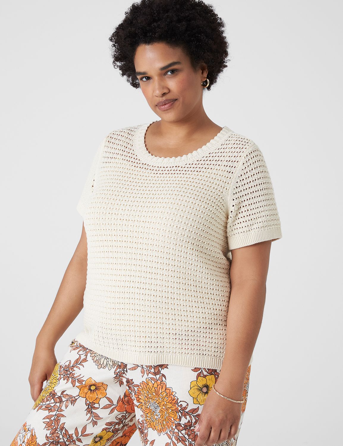 Plus size clearance short sleeve sweater