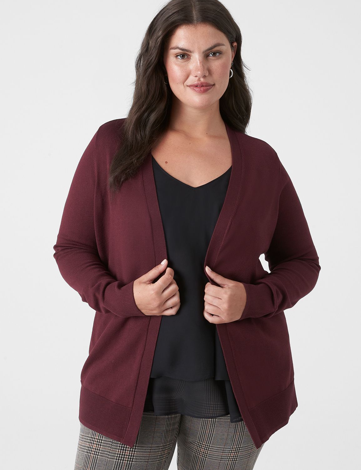 Classic Long Sleeve Open Front Mode LaneBryant