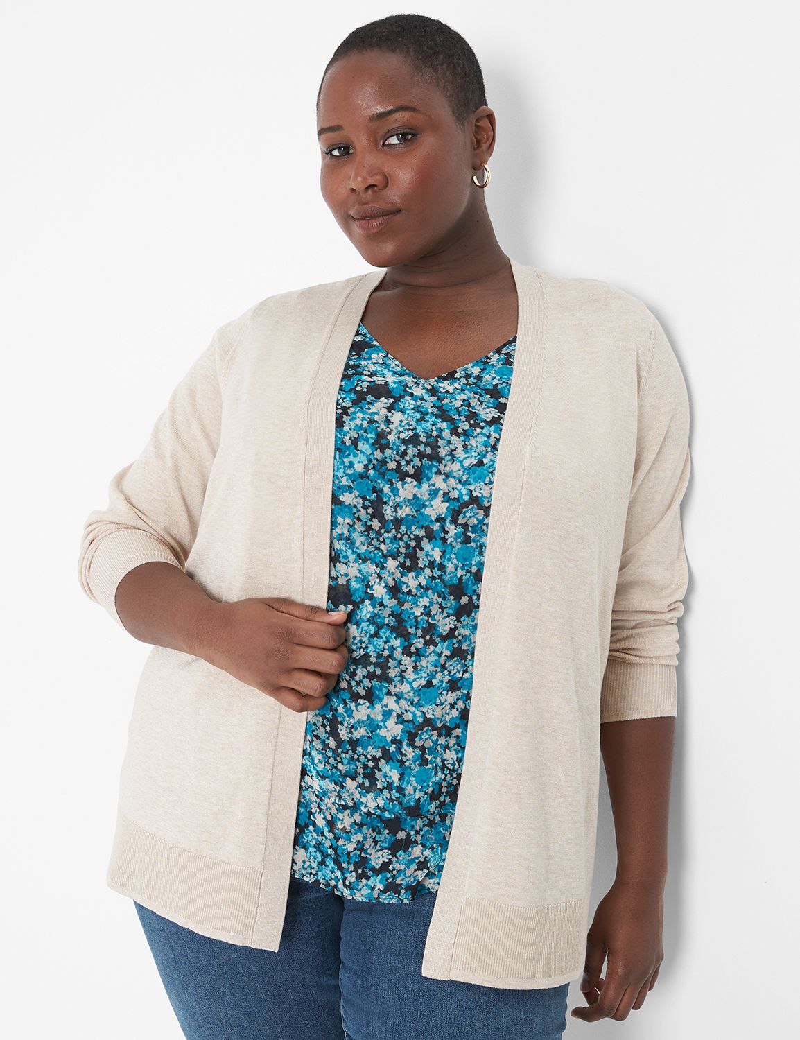 Lane bryant black cardigan sale