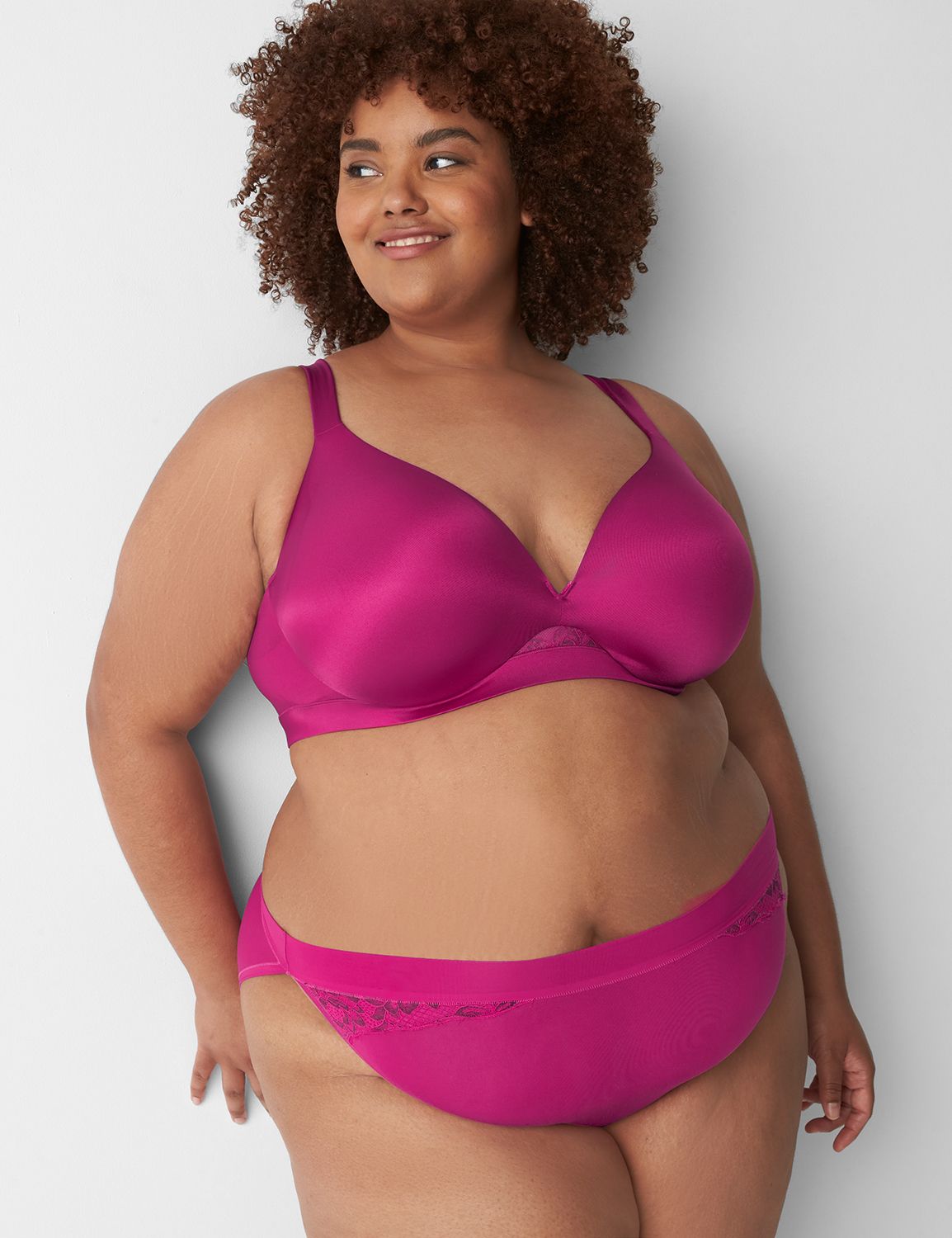 Comfort Bliss LL Plunge Lace Trim 1 LaneBryant