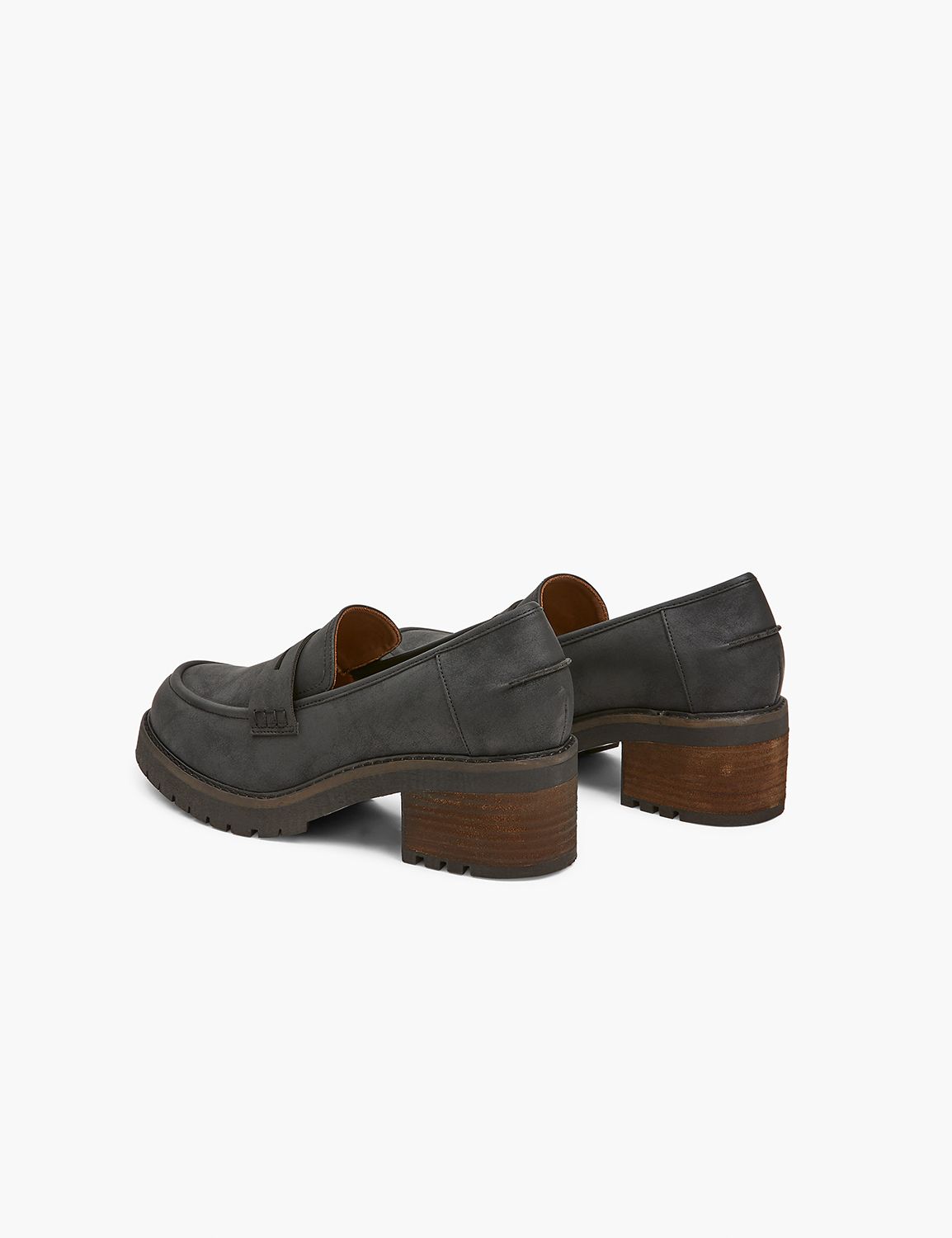Dream Cloud Distressed Faux-Leather Lug Sole Loafer | LaneBryant