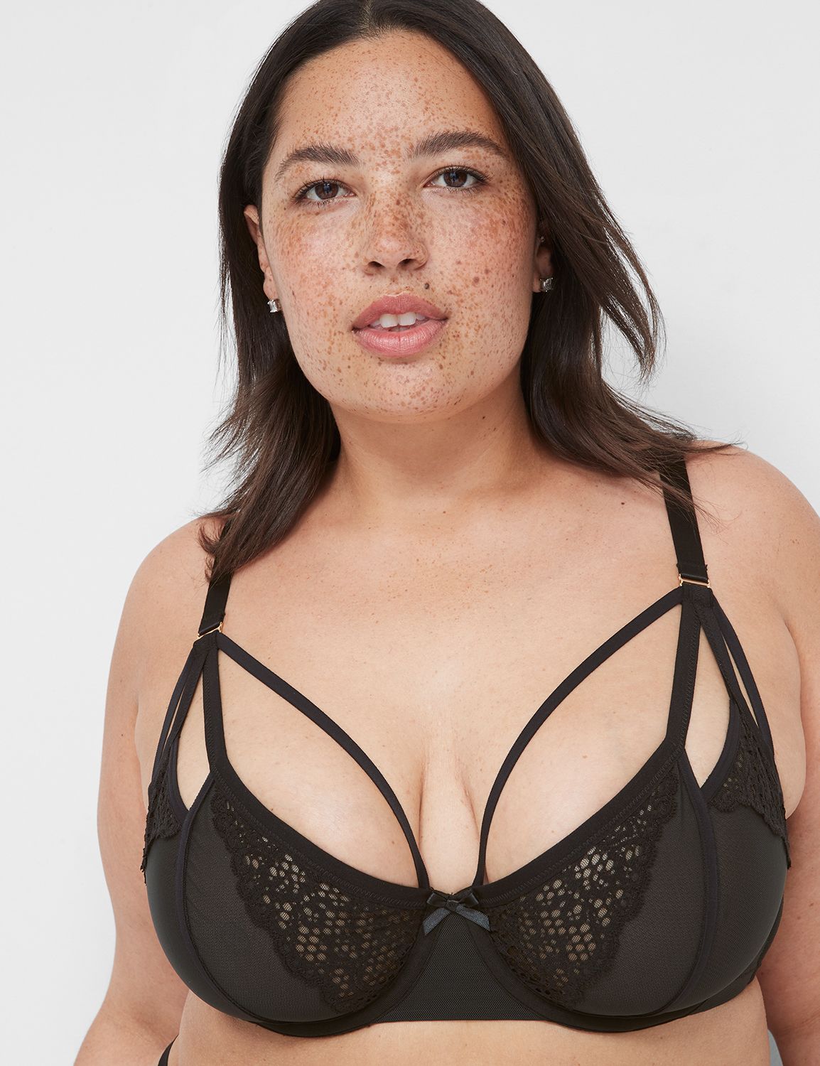Unlined Caged Lace Balconette Bra