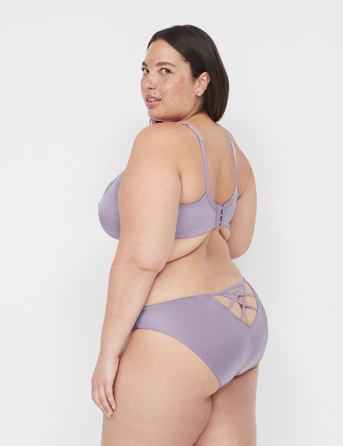 Lane Bryant Jeweled Open-Back Panty / Deep Eggplant