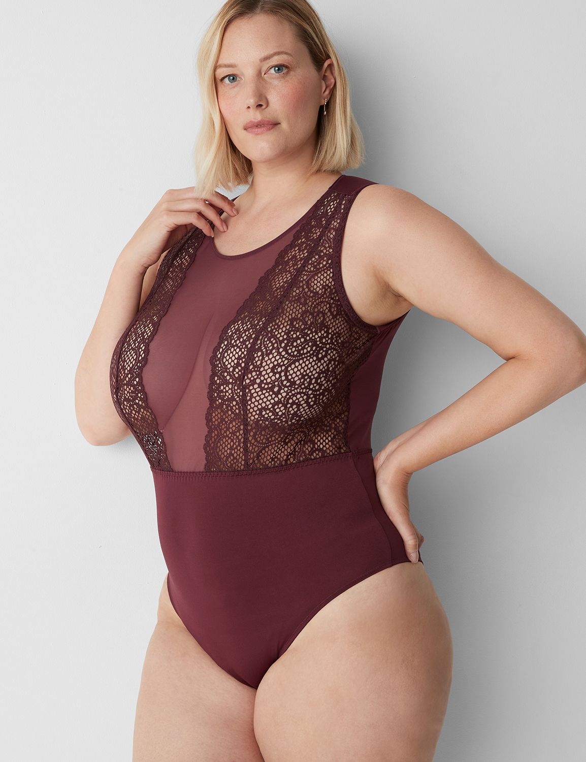 Lane Bryant on X: This #Cacique metallic lace bodysuit is even