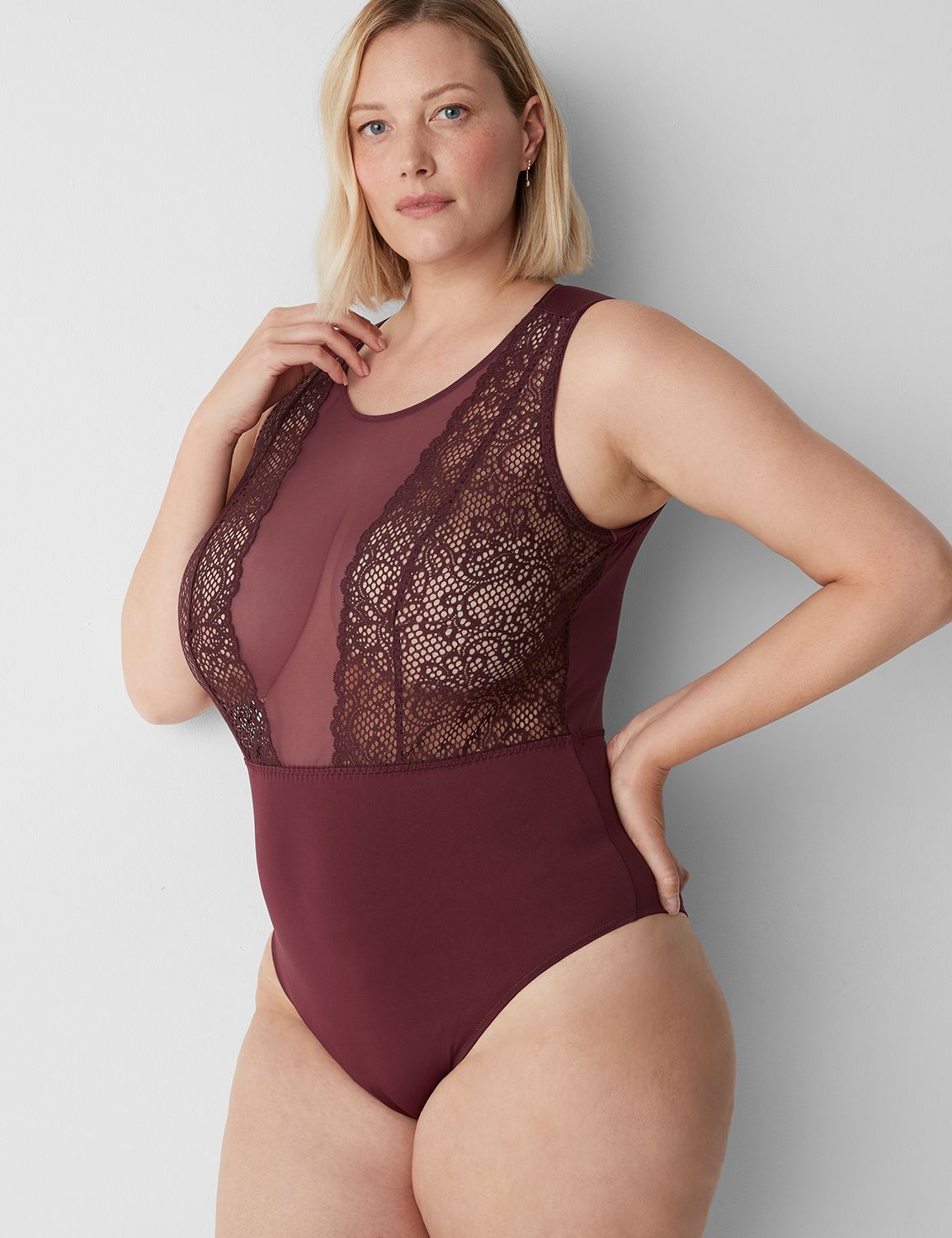 Lane Bryant on X: This #Cacique metallic lace bodysuit is even prettier up  close.   / X