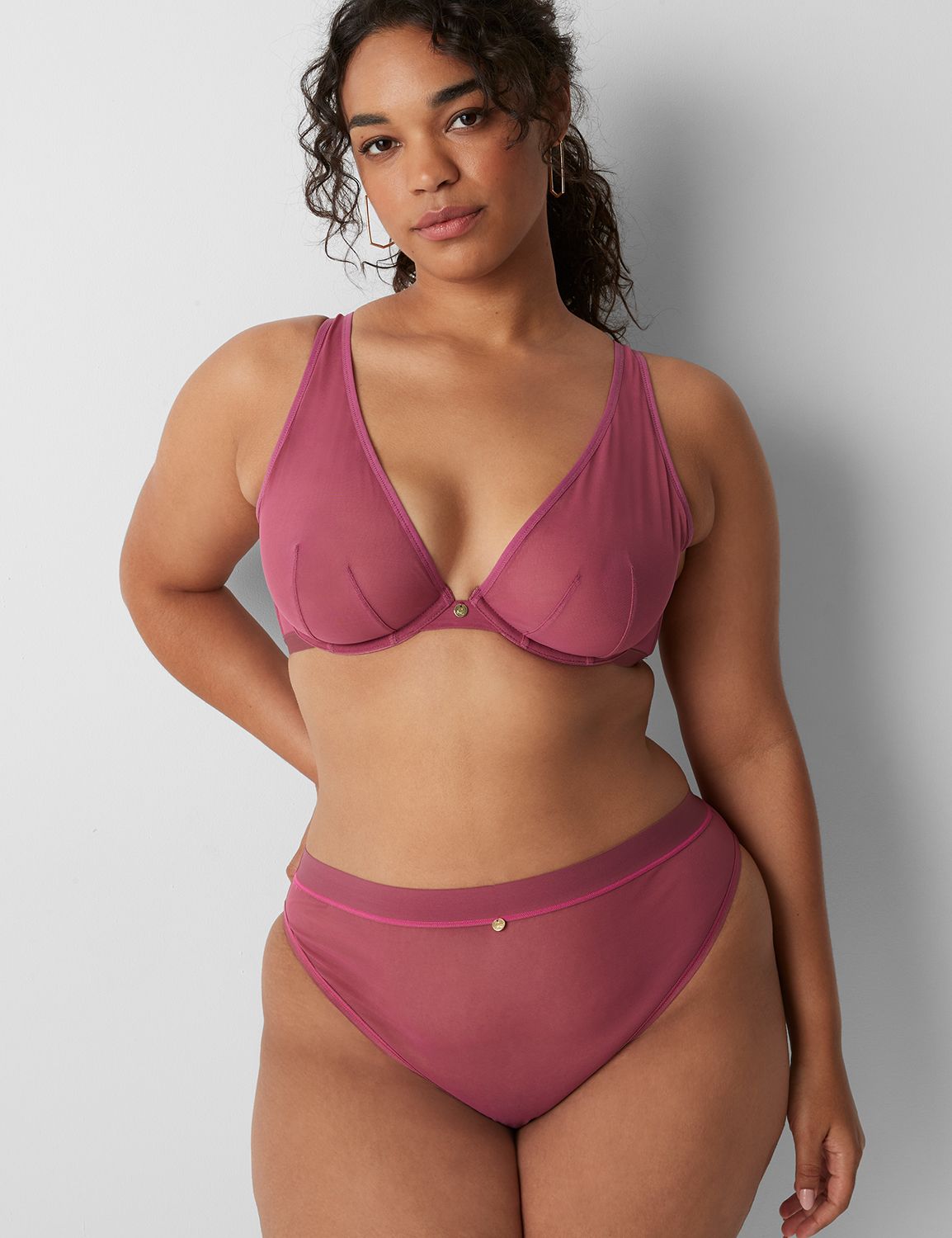 Lane Bryant Cacique Marble Mesh Unlined High Apex Underwire